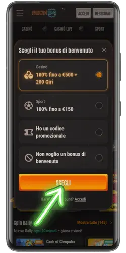 Scelta del bonus di benvenuto su Casino Apple Pay