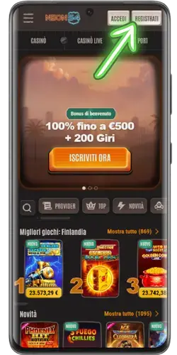 Apertura della registrazione su un casinò Casino Apple Pay